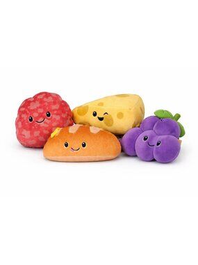 Gigglescape Charcuterie Plush Boxed Set: Cheese, Grapes, Meat, Bread 4pc Plush t